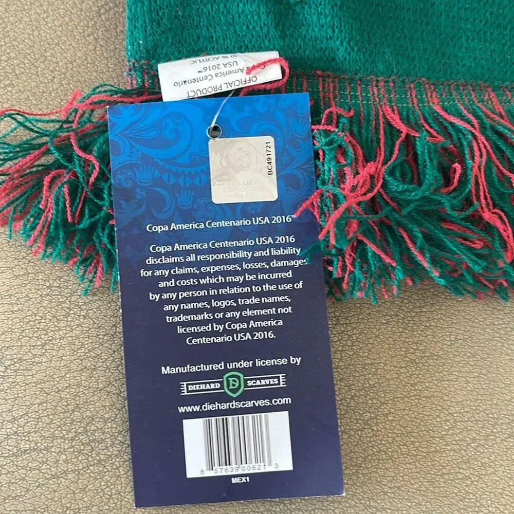 Mexico Copa America Centenario Scarf USA 2016  Soccer collectibles Green Red